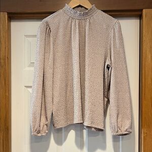 LOFT Cream Patterned Blouse